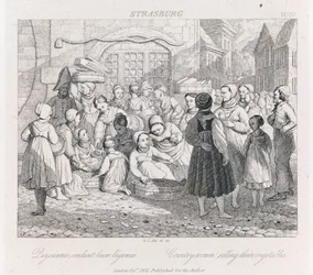Venda de camponeses, Estrasburgo, c.1821 (gravura)