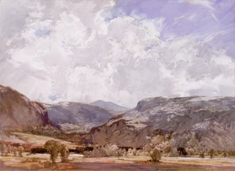 Conwy Valley - Meio-dia (bodycolor no papel)