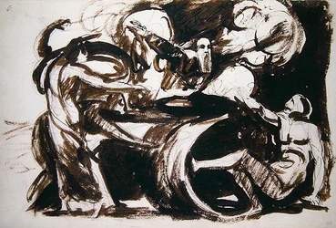 Sonho de Atossa (caneta e tinta e lavagem sobre grafite em papel)
