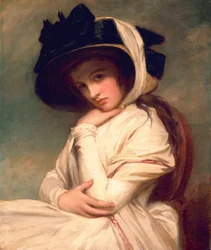 Emma Hart, mais tarde Lady Hamilton, em um chapéu de palha, c.1782-94