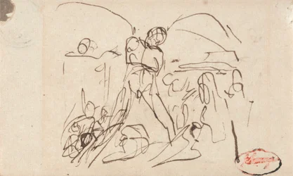 Composição figurativa; possivelmente Sansão e Dalila