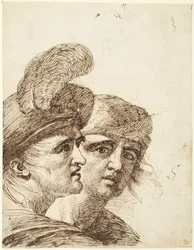As Cabeças de Dois Homens  (verso: Esboço para «A Acusação de Susana»)