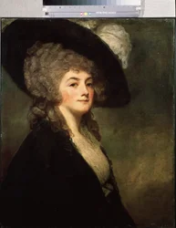 Retrato de madame Harriet Greer (18eme siecle). Peinture de George Romney (1734-1802), huile sur toile
