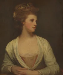 O retrato de uma mulher, dito ser Emily Bertie Pott morreu 1782, 1781.