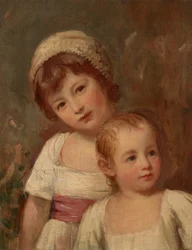 Retrato de duas crianças, a meio comprimento
