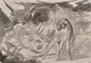 Satanás contempla os anjos caídos