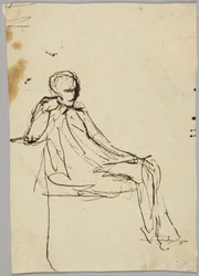 Figura masculina sentada, estudo de retrato