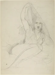 Mulher sentada a descobrir-se
