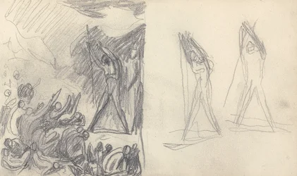Desenho no caderno de esboços