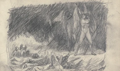 Desenho no caderno de esboços