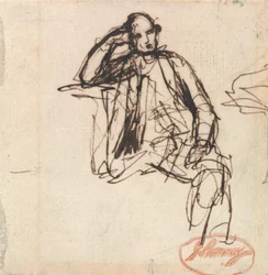 Esboço para um retrato de um homem sentado
