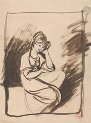 Esboço para o Retrato de uma Senhora, possivelmente Elizabeth, Condessa de Derby