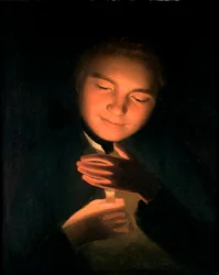 O irmão de artistas James, segurando uma vela, 1761