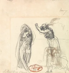 Dois esboços de uma figura feminina