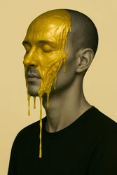 Golden Static, 2025 (acrílico sobre tela)