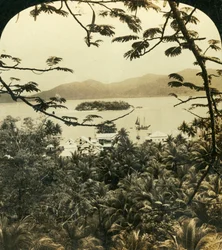 Uma vista de Samarai, Nova Guiné Britânica, c1909.