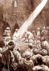 Deserto da Núbia. Tribo do Norte do Sudão. 1888 (gravura)
