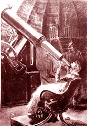 O eclipse do sol pela terra. 1888 (gravura)