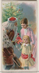 Natal, Estados Unidos, da série Holidays N80 para cigarros da marca Duke, 1890., 1890.