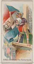 Aniversário do Rei, Holanda, da série Holidays N80 para cigarros da marca Duke..., 1890.