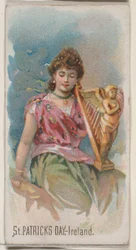 Dia de São Patrício, Irlanda, da série Holidays N80 para cigarros da marca Duke, 1890., 1890.