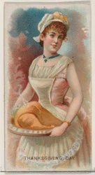 Dia de Ação de Graças, Estados Unidos, da série Holidays N80 para cigarros da marca Duke,..., 1890.