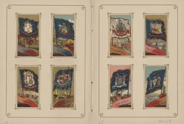 Bandeiras de todas as nações e dos Estados Unidos da América - páginas 27 e 28 de 1887