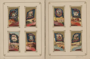 Bandeiras de todas as nações e dos Estados Unidos da América - Páginas 33 e 34, 1887