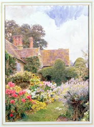 Os jardins da casa senhorial, Cleeve Prior, Worcestershire