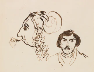 Auto-retrato com retrato de Delacroix, c. 1845