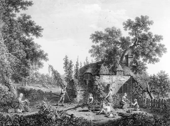 The Hop Pickers, gravado por Francis Vivares, 1760
