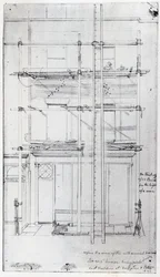 O exterior da casa de Issac sendo pintado, 1843