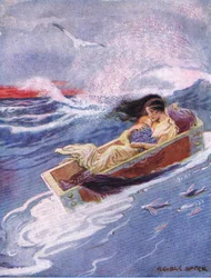 Longe e para o mar flutuou a mãe e o bebê, de The Heroes publicado por George Allen e Unwin 1929