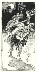 Jason e os Argonautas: "Enquanto dormiam, desciam sobre eles homens terríveis" (litho)