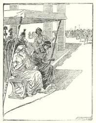 Perseu: "Caiu no pé de Acrisius" (litho)