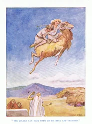 O carneiro de ouro os pegou de costas e desapareceu, de The Heroes publicado por George Allen e Unwin 1929