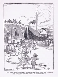 O bom navio Argo saltou da areia sobre os rolos e mergulhou para a frente como um cavalo galante, de The Heroes publicado por George Allen e Unwin 1929