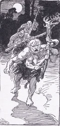 Enquanto dormiam, desceu os homens terríveis, de The Heroes, publicado por George Allen e Unwin 1929