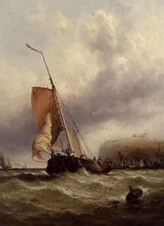 Barco de Pesca no Mar Áspero