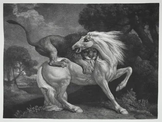 Um cavalo atacado por um leão, 1788.