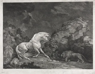 Um cavalo assustado por um leão, 1777.