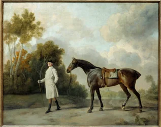 Retrato de Assheton, Primeiro Visconde Curzon e Sua Égua Maria Pintura de George Stubbs (1724-1806) Sol. 1x1,28 m