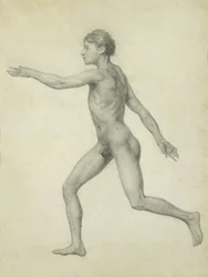 A Figura Humana Inteira da Esquerda, vista lateral, da série &39;Uma Exposição Anatômica Comparativa da Estrutura do Corpo Humano com a de um Tigre e uma Galinha Comum