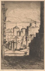 Em São Francisco, c.1911 (mezzotint)