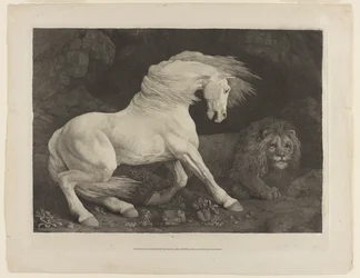 Um cavalo assustado por um leão, após George Stubbs (1724-1806)