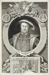 Henrique VIII (1491-1547), depois de uma pintura na Galeria Real de Kensington