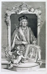 Henrique VII (1457-1509) Rei da Inglaterra de 1485, depois de um retrato da Coleção Real, gravado pelo artista