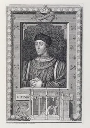 Henrique VI (1421-71) Rei da Inglaterra 1421-66 e 1470-71, depois de um retrato no Palácio de Kensington, gravado pelo artista