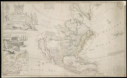 Mapa da América do Norte, c. 1720 (gravura)
