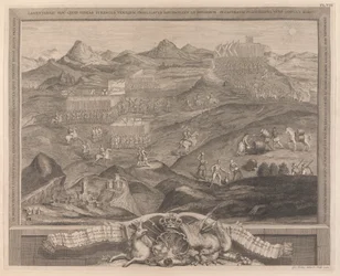 A Batalha-Array of Carberry-hill perto de Edimburgo com a rendição de Mary Queen of Scots aos Senhores Confederados da Escócia, e o Escape of Earl Bothwell, 1567